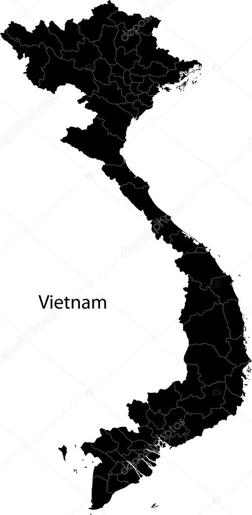 Black Vietnam map