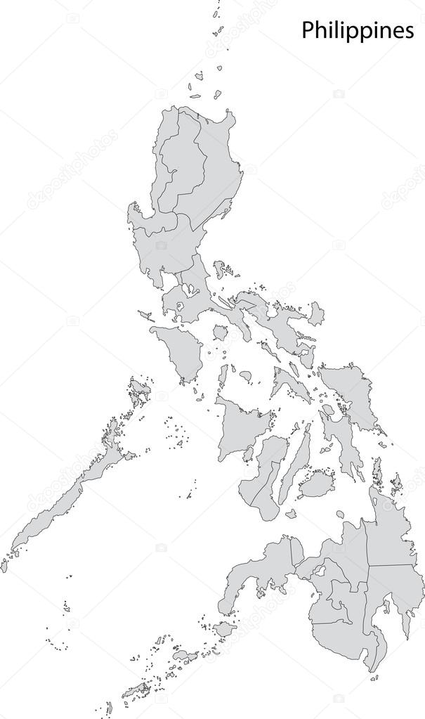 Grey Philippines map