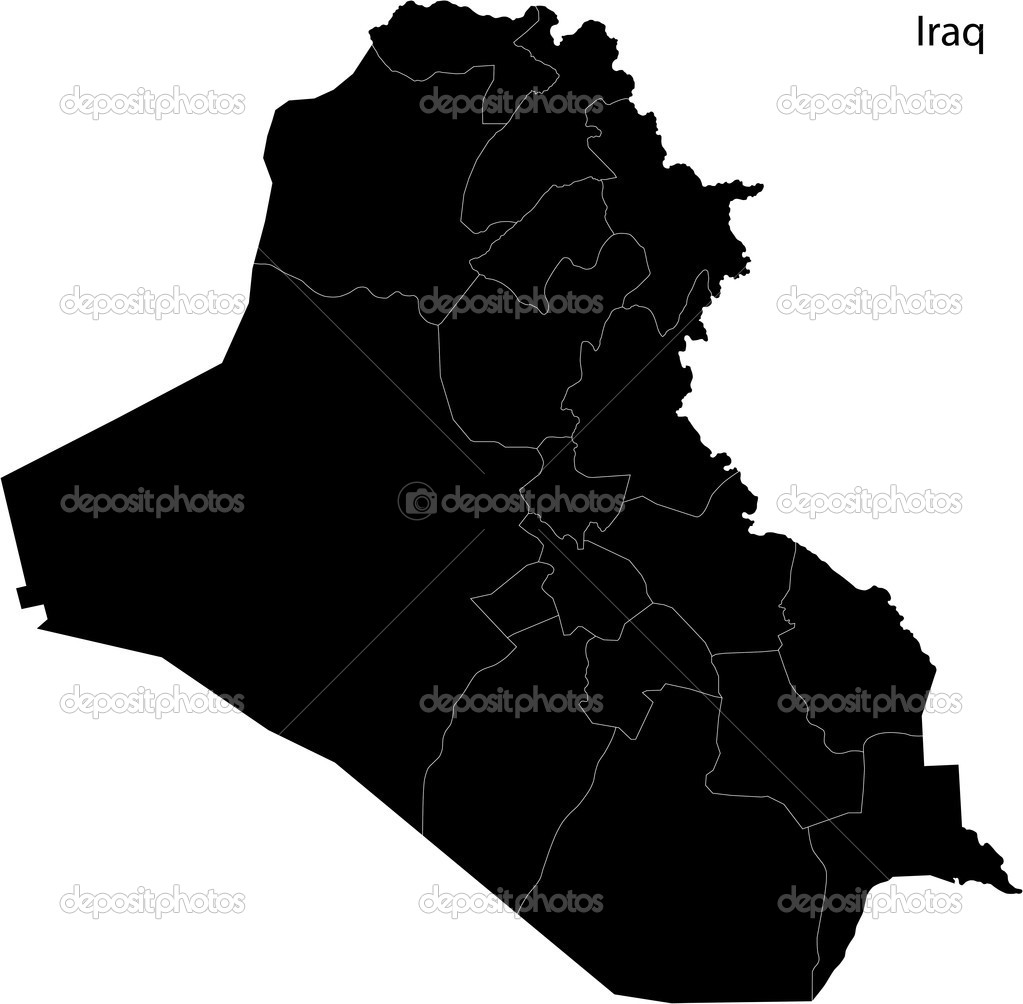 Black Iraq map