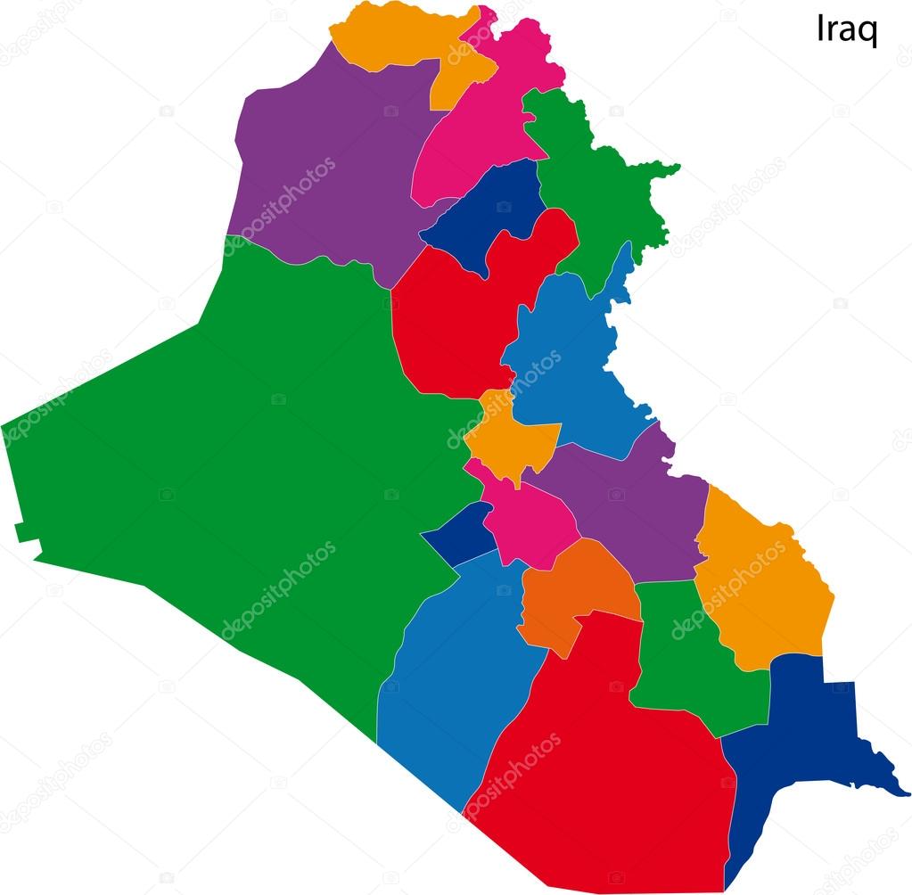 Colorful Iraq map