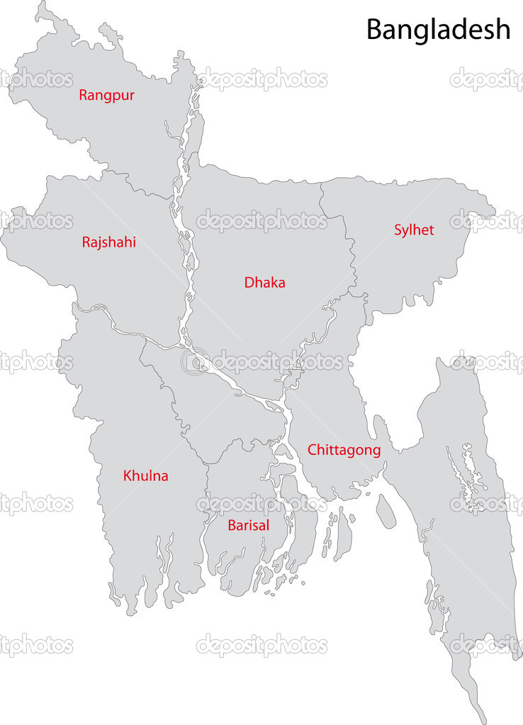 Vektorgrafiken Bangladesh Region Map Vektorbilder Bangladesh Region Map Depositphotos