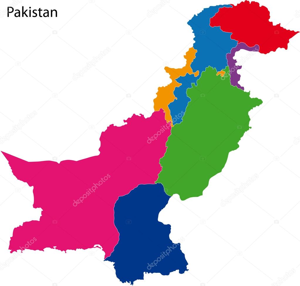 Colorful Pakistan map