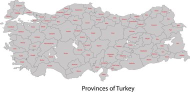 gri Türkiye Haritası
