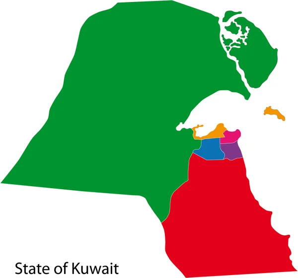 Карта Кувейта — стоковый вектор