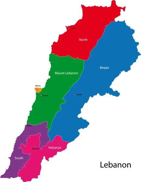 Carte du Liban — Image vectorielle