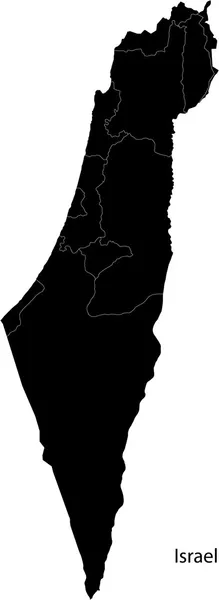 Mapa de Black Israel — Vector de stock