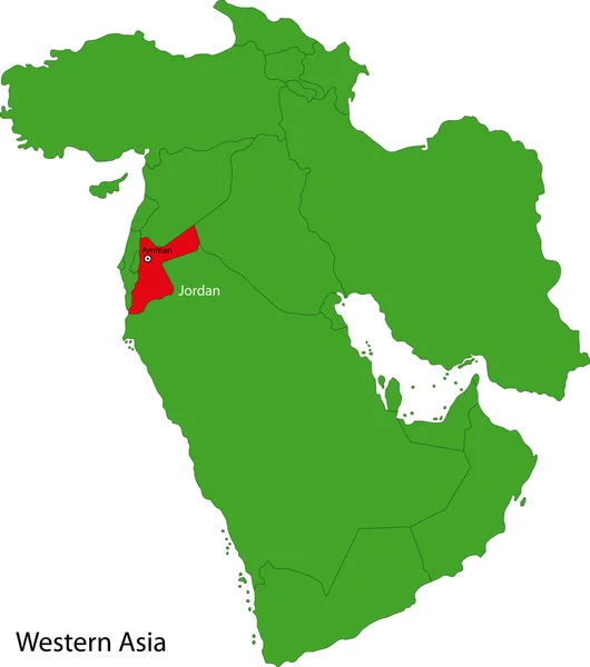 Jordania Mapa — Archivo Imágenes Vectoriales