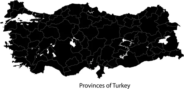 Mapa preto da Turquia — Vetor de Stock