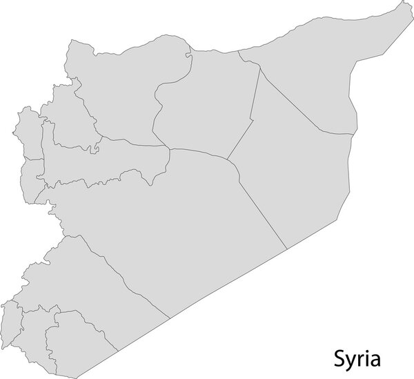 Grey Syria map