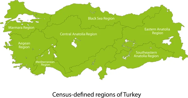 Mapa verde de Turquía — Archivo Imágenes Vectoriales