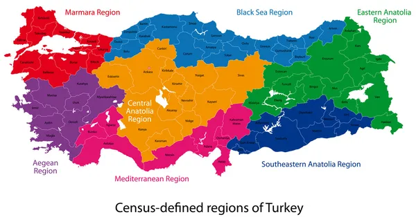 Turkiets karta — Stock vektor