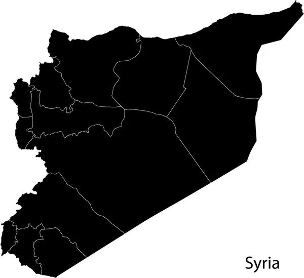 Mapa czarny Syrii — Wektor stockowy