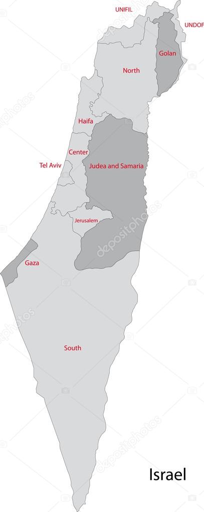 Grey Israel map