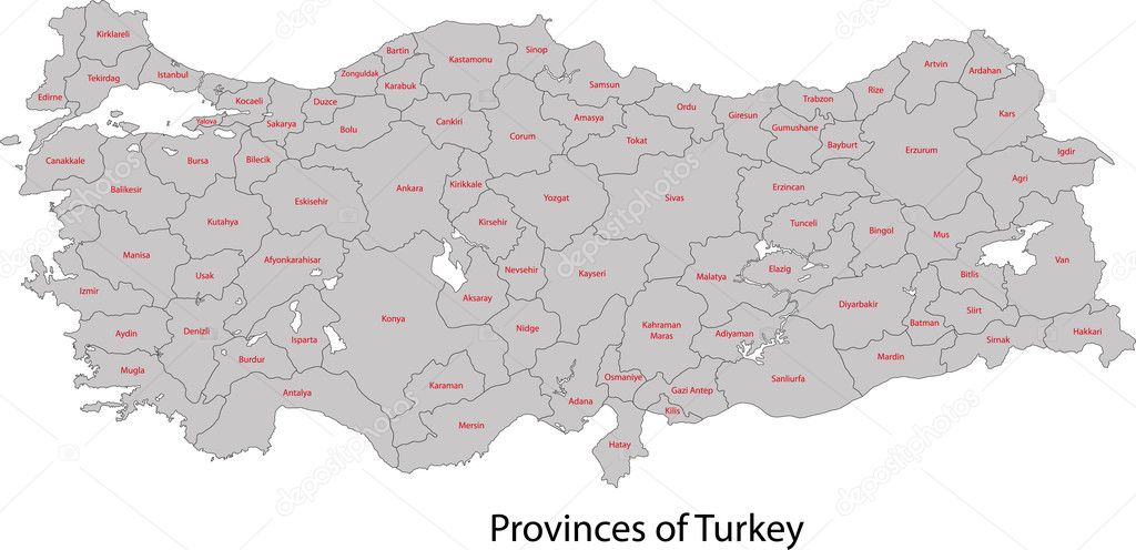 Grey Turkey map