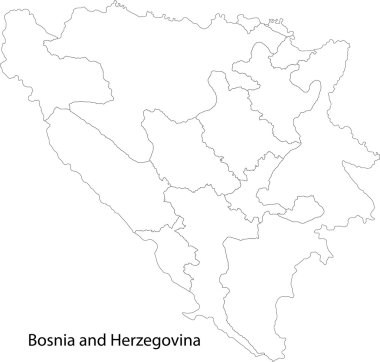 Kontur Bosna-Hersek Haritası