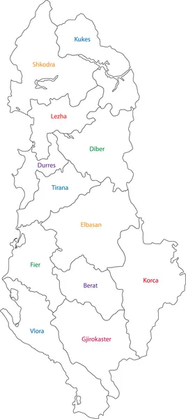 Contour Albania mappa — Vettoriale Stock