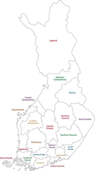 Contour Finlandia mapa — Vector de stock