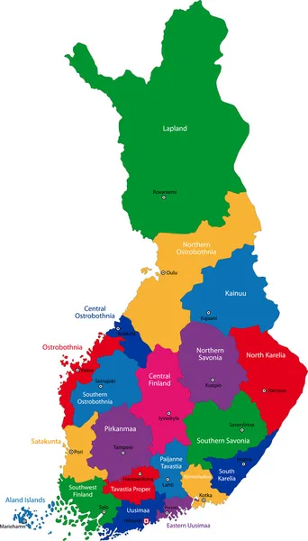 Finlandia mapa — Vector de stock