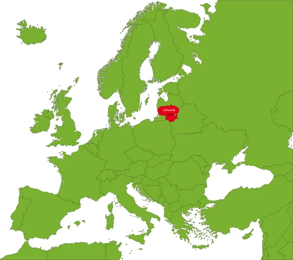 Lituânia Mapa —  Vetores de Stock