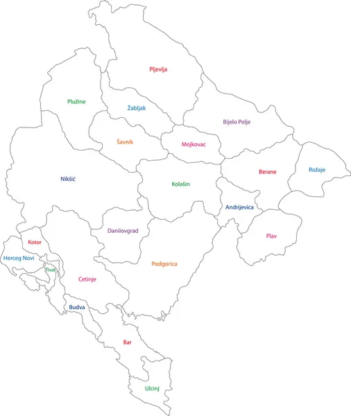 Czarnogóra mapa konturowa — Wektor stockowy