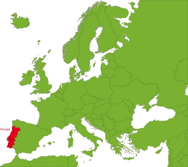Χάρτης Πορτογαλία — Διανυσματικό Αρχείο