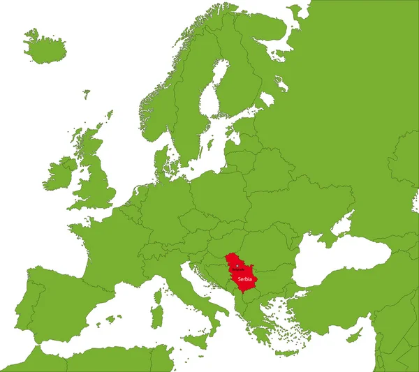 Sérvia Mapa —  Vetores de Stock