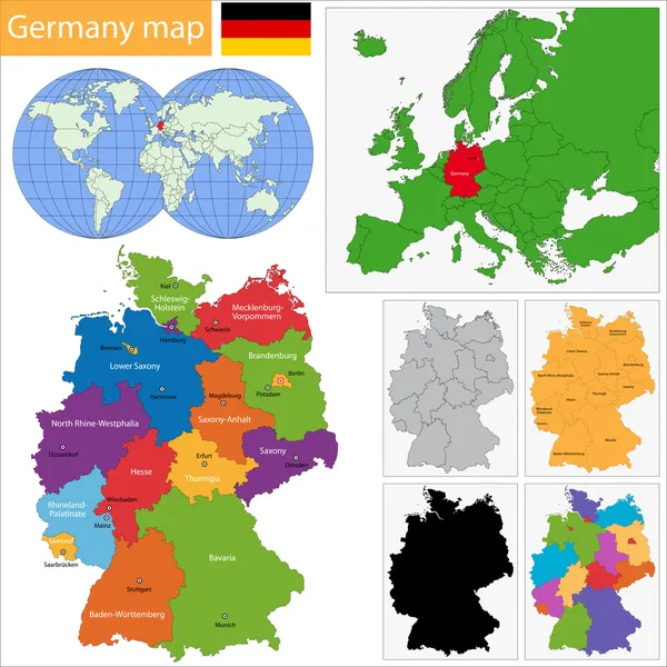 Alemania Mapa — Archivo Imágenes Vectoriales