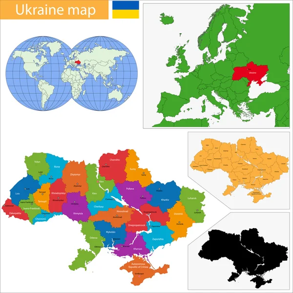 Ucrania Mapa — Archivo Imágenes Vectoriales