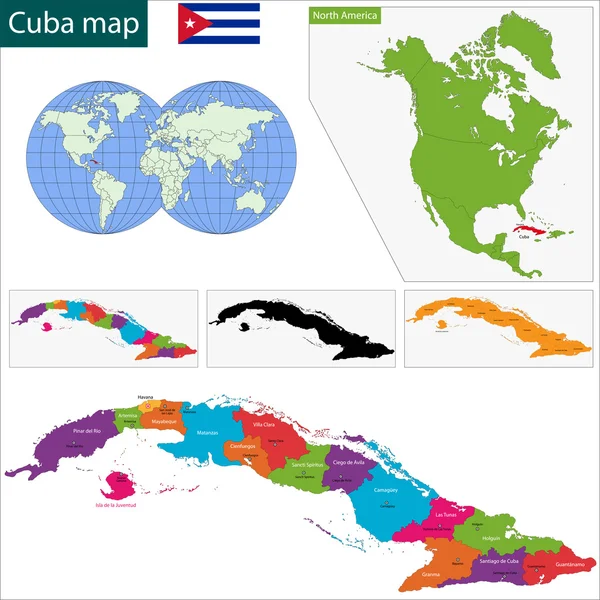 Carte de Cuba — Image vectorielle