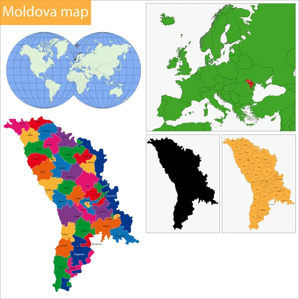 Peta Moldova - Stok Vektor