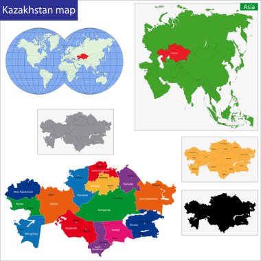 Kazakhstan map clipart