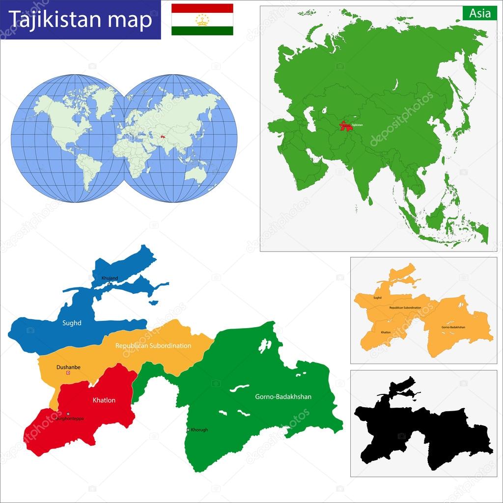 Vektorgrafiken Country Tajikistan Map Vektorbilder Country Tajikistan Map Depositphotos