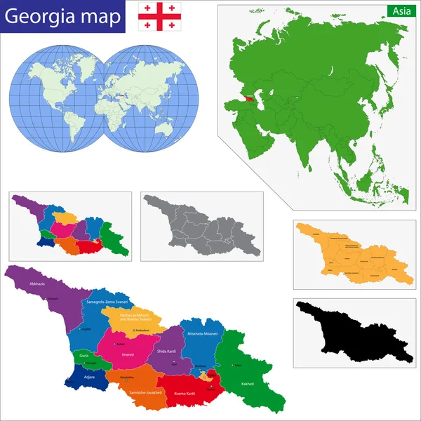 Джорджія карта — стоковий вектор