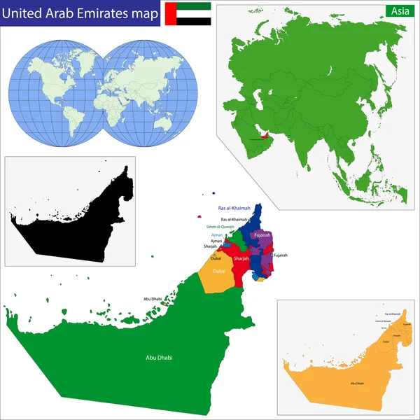 Emiratos Árabes Unidos mapa — Vector de stock