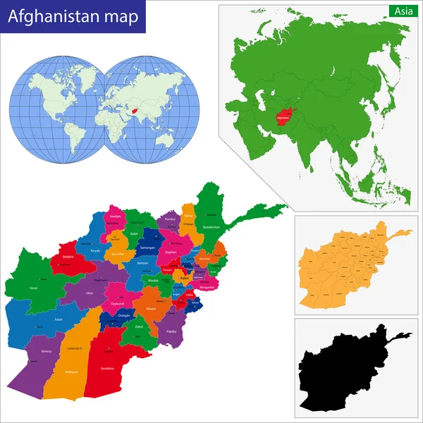 Carte Afghanistan — Image vectorielle