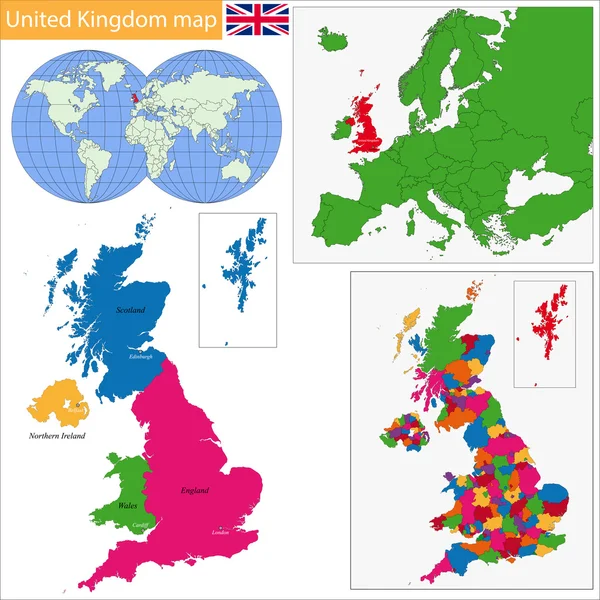 イギリス地図 — ストックベクタ