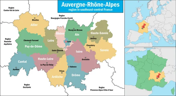 Eine der Regionen der Französischen Republik — Stockvektor