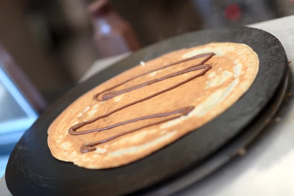 Pancake with chocolate — Stock Photo, Image