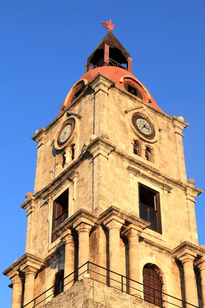 Hoek van de klokkentoren in zonsondergang — Stockfoto