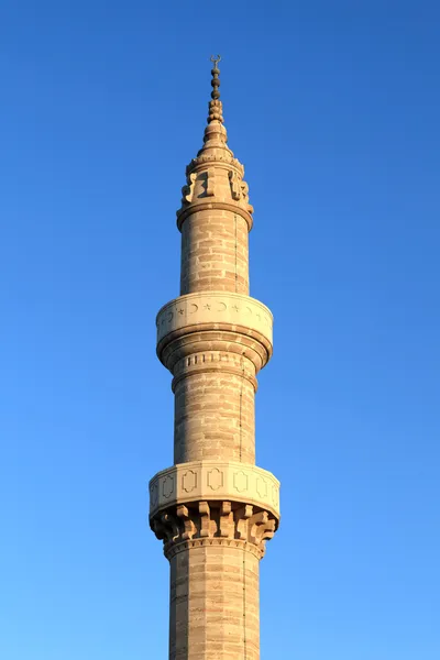 Minaret of Suleiman Mosque in Rhodes — Stock Photo, Image