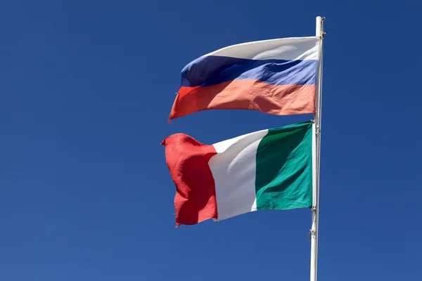 Russia and Italy flags — Stock Photo, Image