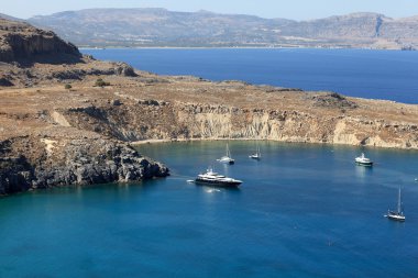lindos Bay manzarası