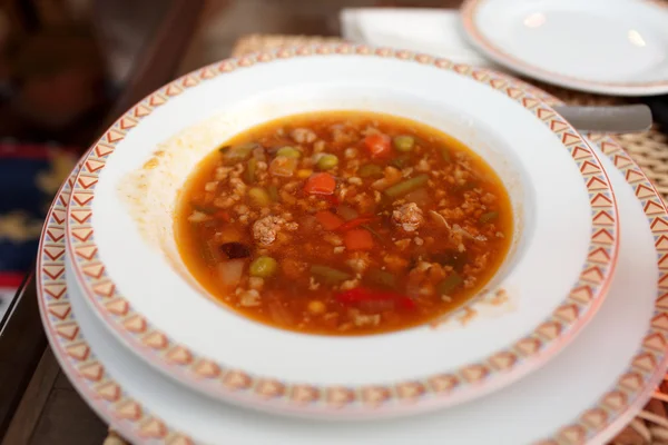 Plate of mexican chicken soup — Stock Image Plate of mexican chicken soup Stock Picture