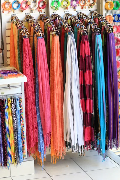 Summer scarfs at shop — Stock Photo, Image