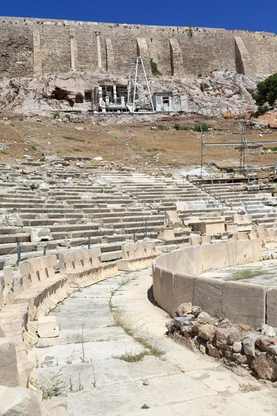 The theatre of Dionysus and Acropolis wall — Stock Photo, Image