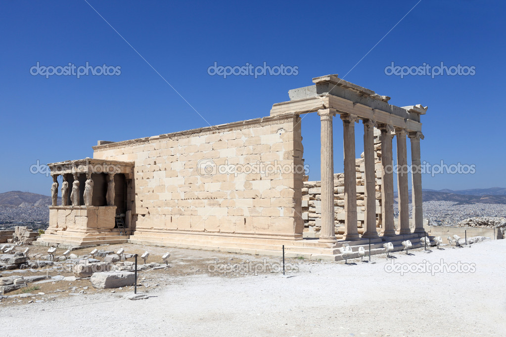 Side of Erechtheum ancient temple