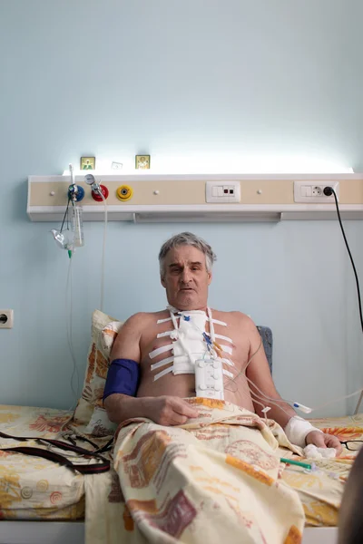 Kalp pili olan hasta — Stok fotoğraf