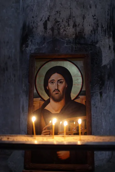 Ícone de Jesus em um fundo de parede — Fotografia de Stock