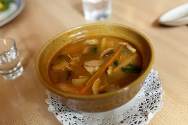 Placa de sopa de tom yum — Foto de Stock