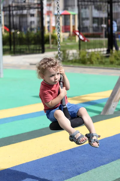 Boy at cableway — Stock Photo, Image